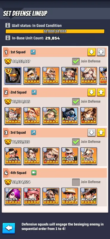 #197~292 / THP 297M / 1Squad Missile 88M / Immigration Purple — Last War account on Server 2, VIP 0, 297.00M power