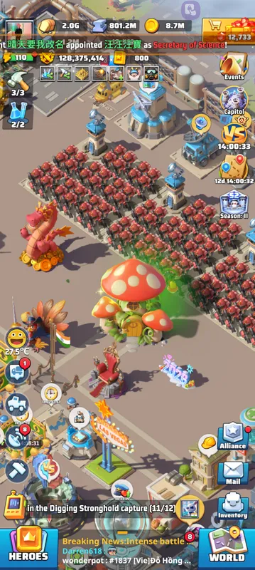 Last war S2 end 129M vip 12 — Last War account on Server 1845, VIP 12, 128.00M power
