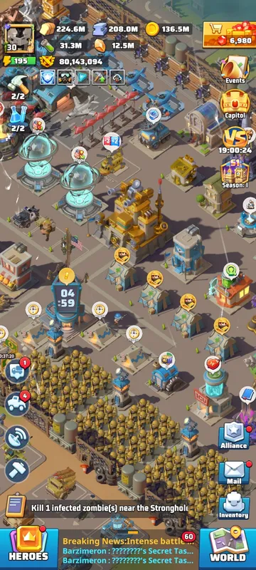 Last war, end of S1, 80m power — Last War account on Server 2058, VIP 12, 80.10M power