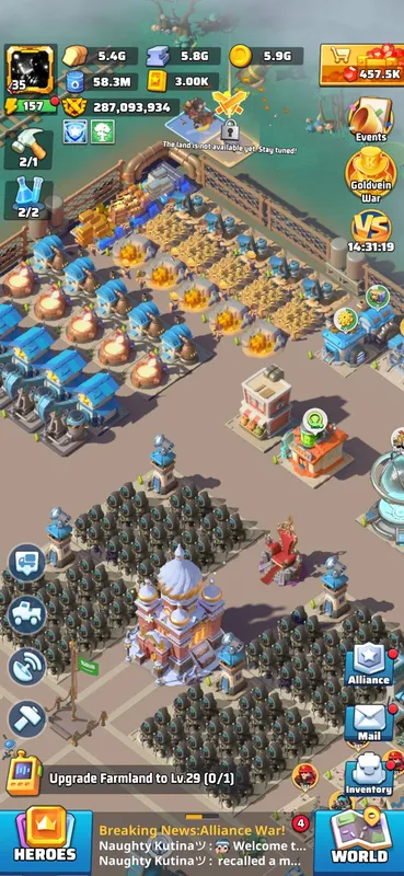 high‑end  account with 457.5k Diamonds in stock — Last War account on Server 483, VIP 14, 287.00M power